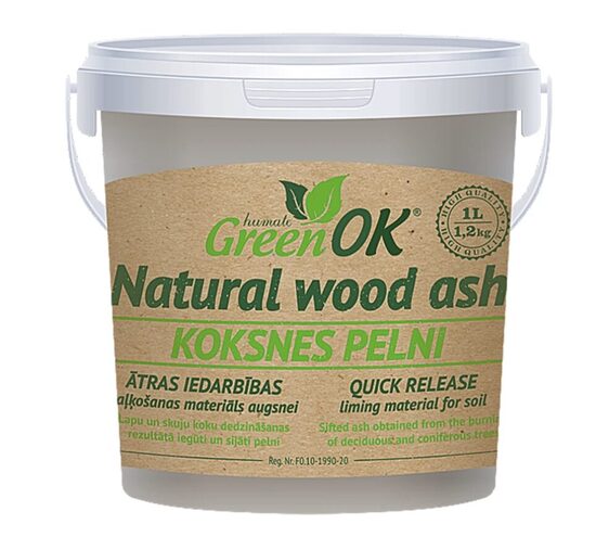 Natūralūs medžio pelenai, 1000 ml.